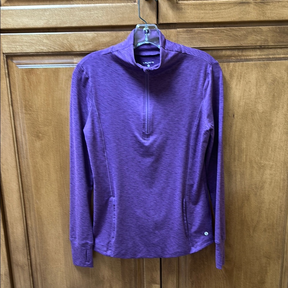 Layer 8 Purple Long Sleeve Fitted Zippered Top
